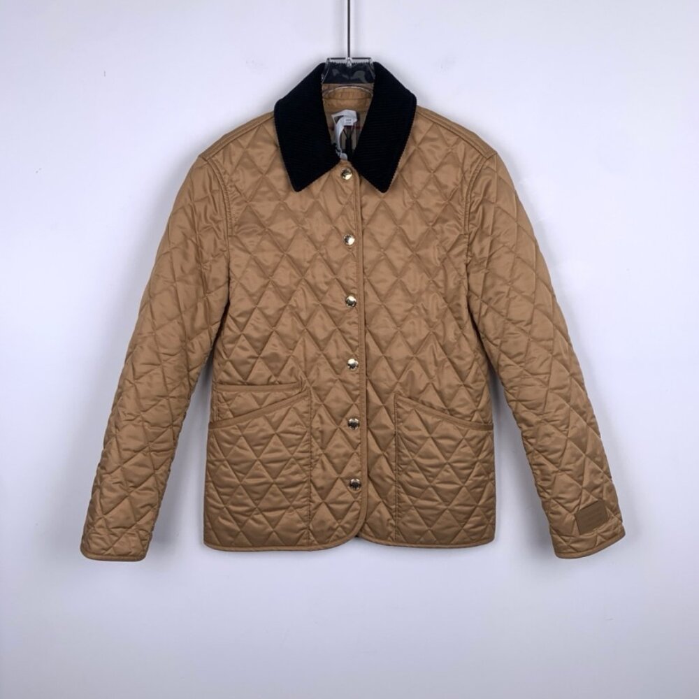 012964 Burberry brown logo quilted jacket XXS with tag